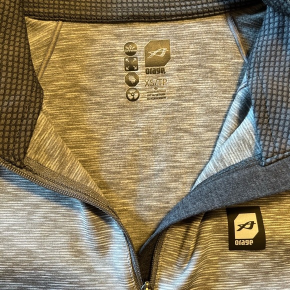 Orage Yoga Running Pullover Women’s XS Gray Spacedye ¼ Zip Spandex Thumb Holes - Picture 4 of 6